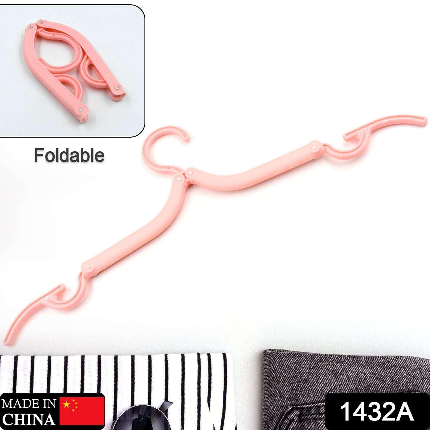 1432A Travel Hangers, Portable Folding Clothes Hangers for Scarves Suits Trousers Pants Shirts Socks Underwear Travel Home Foldable Clothes Drying Rack 1432A Travel Hangers, Portable Folding Clothes Hangers for Scarves Suits Trousers Pants Shirts Socks Underwear Travel Home Foldable Clothes Drying Rack